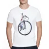 Mäns T-skjortor Fixade Gear Bicycle Cyclist Målning Artist T-shirt Vintage Style Casual Art Men T-shirts Old-School Short-Sleeve