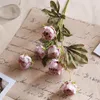 Dekorativa blommor konstgjorda blommor siden vintage pion gotisk rosbukett för bröllop vas hem rum bord mittpiece diy present party