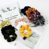 Pocket Scrunchies med blixtlås stash krossande hårband Satin Silk Sports Dance Scrunchie Hairband ZZ