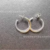 2024 Designer David Yuman Jewelry Armband XX 925 Sterling Silver Two Tone Twisted Wire Circular örhängen