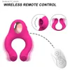 Other Health Beauty Items Delayed Ejaculation Vibrating Cock Ring Soft Material Sucking Licking Clit Stimulator Scrotum Penis Massager for Couple Q240117