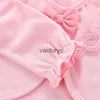 Jackets Lawadka 100%Cotton Baby Coat Girl Bow Lace Princess Baby Coat Newborn Wedding Birthday Party Baby Girls Outerwear Baby Clothes H240508