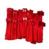 Calcetines de mujer Otoño e Invierno lindo arco Casual rojo tejido apilado gran estiramiento a prueba de frío cálido
