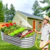 Galvaniserad upphöjd trädgårdsbädd utomhus planterare för utomhusväxter stort metallbäddssats