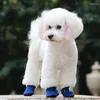 Vestuário para cães 4 unidades / conjunto Pet Inverno Grosso Quente Sapatos Impermeáveis Cashmere Anti-Slip Chuva Botas de Neve Calçado Suprimentos de Cuidados