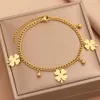 Bedelarmbanden roestvrij stalen armbanden Klassiek oneindigheidssymbool Elegant hart hanger Lucky Clover Trendy armband voor dames sieraden