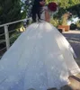 Luxo rendas com decote em v vestido de casamento princesa mangas compridas apliques noiva vestidos formais robe de mariee vestido de noiva