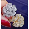 Goldstones Flower Luxury Ring 1.50CT Moissanite Solid 18k Gold Diamond Ring Fine Jewelry