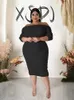 2 Piece Set Women Outfit Off Shoulder Top and Kirt Fancy Sexy Outfit Autumn Plus Size Matching Set Wholesale Drop 240117