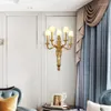 Wall Lamp French Brass Traditional Indoor European Luxury El Bedroom Restaurant Fabric Copper Lights