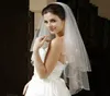 Voile de mariée court en perles de cristal, deux couches, voile de mariage de haute qualité, accessoires de mariée, Veil7767818