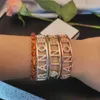 LUER-pulsera personalizada con nombre de letra, brazaletes personalizados, pulseras de acero inoxidable para hombres y mujeres, regalo con letras de cristal 240116