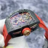 Richardmill RM011 LOTUS F1 TEAM Herrenuhren Schwarz und Rot ausgehöhlte Zifferblätter Automatische mechanische Uhr FN VS4P