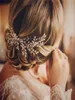 Fashion Boho Wedding Heakddress do panny młodej ręcznie robiony ślub korona kwiatowa perłowa hair