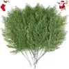 Decorative Flowers 5/10/20pcs Christmas Artificial Pine Tree Branches Simulation Green Plants DIY Wreath Fake Leaves Year Party Decoration