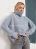 Women's Sweaters 053 New Women's European And American Knitted Sweater Autumn And Winter Pop Turtleneck Sweater Imitation Mink Loose