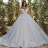 2024 свадебное платье принцессы трапециевидной формы, расшитое бисером, с открытыми плечами, кружевные аппликации, свадебные платья, Vestidos De Novia Robe De Mariee