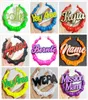 Hoop huggie 35 polegadas celebridade basquete esposas brincos grandes cor neon personalidade de bambu nome personalizado 4818328