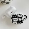 Cajas del teléfono celular para Airpods Pro 2 Estuche ondulado para auriculares Dibujos animados Lindo Línea blanca y negra Raya Gato Carcasa de silicona para Airpods 1 3 Auriculares transparentes YQ240117