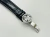Relógio atualizado TWS tamanho 42 mm pulseira de couro de bezerro italiano com fivela de diamante vidro espelhado de safira