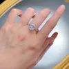 Anéis de cluster wong chuva 925 prata esterlina 4ct laboratório safira gemstone coquetel anel para mulheres casamento jóias finas presentes de noivado