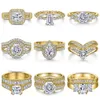 Custom Gold Ring Sets 10K 14K 18K Gold Jewelry Non Fading Promise Wedding Rings for Women