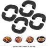 Tapis de table 4pcs support de poignée d'assistance en silicone anti-brûlure résistant à la chaleur pot manchon latéral couvercle de poignée pour casseroles en fonte woks