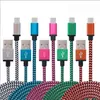 3FT 6FT 10FT Wave Braided Aluminum Micro USB Cable Fabric Nylon Data Sync 2.0 Date Charger Adapter Cord for Huawei Samsung S8 S7 HTC Andorid Phone Smart Phones