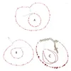 Ketting Oorbellen Set 2 Stuks Rood Bloed Druppelarmband Hiphop Kruisvorm Punk Sleutelbeenketting Straat Schieten Nachtclub Hals 97QE