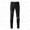 Jeans masculinos designer jeans homens carta marca branco preto rock revival calças motociclista calças homem calça buraco quebrado bordado tamanho 28-40 qualidade superior t240117