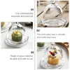 Ensembles de vaisselle Tasse unique Couvercle de collation Conteneur transparent avec couvercle Plateau à dôme à gâteau Assiette à dessert en verre