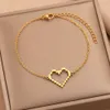 Braccialetti con ciondoli Bracciali in acciaio inossidabile Classico simbolo dell'infinito Elegante ciondolo a cuore Trifoglio fortunato Bracciale alla moda per gioielli da donna