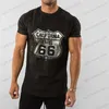 Herren-T-Shirts 2023 Neues Herren-Vintage-T-Shirt 3D-gedrucktes amerikanisches Plus-Size-Hip-Hop-Persönlichkeits-66-Design mit kurzen Ärmeln, tägliche Freizeitkleidung T240117