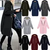 Autumn Casual Women Long Hoodies Sweatshirt Coat Zip Up Outerwears Hooded Jacket For Female Work Wear Plus Size S-5XL 692 240117