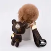 Mode nyckelring söt björn tryck mönster pu läder nyckelringar biltillbehör nyckelring lanyard nyckel plånbok kedja rep kedja set