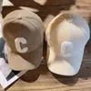 Bola Caps Corduroy Letra C Outono Inverno Boné de Beisebol Homens Mulheres Cor Sólida Rabo de Cavalo Esporte Chapéu Ajustável Unisex Hip Hop Dad Trucker Caps YQ240117