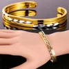 Chainspro Two Tone Gold Color Bangles For Women Fashion Jewelry Wholesale Multi Layer Simple Style Cuff Bracelets Bangles H212 240117