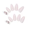 False Nails Nude Round Head Fake With Leaf Setting Natural Unbreakable Nail Simple Wear For Stage Performance