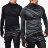 Men's T Shirts High Street Folds Gloves Long-Sleeved T-Shirt 2024 Autumn Winter Solid Turtleneck Warm Casual Outdoor Streetwear