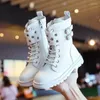 Boots Kids Casual Shoes 2024 Autumn Winter Children läder Baby Boys Fashion Long Snow Girls Brand Sport Sneakers