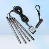 4pcs 48leds Car RGB LED Neon Light Light Lamp Strip Trip Decorative Lights Wireless Phone App Control for Android IOS5680436