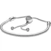 Original 925 en argent Sterling chaîne de perle coeur étoile fermoir coulissant ajuster Bracelet pour Bracelet charme bijoux à bricoler soi-même 240116