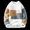 Свитера мужские 2023, зимний толстый свитер с буквенным узором, студенческие молодежные свитера, осенние мужские шерстяные пуловеры, полный размер S3XL 240116