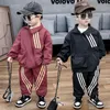 abiti firmati per bambini ragazzo Set di abbigliamento tuta Tilt cerniera giacca giacca a vento strisce pantalone cappotto per bambini