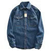 Heavyweight Retro Casual Wear Men's Shirt Coat Washed Denim Blouse Cargo Jeans Oversized Tops Wear-resistant Clothing Loose 240117