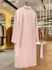 Maxmaras Cashmere Coat Womens Wool Coats 2024 Winter M Classic 101801 Cherry Blossom Pink Double Breasted for Men och High End Long Outw