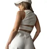 Tanks Femmes Débardeur côtelé Femmes Blanc 2024 Été Casual Fitness Court Gilet Couleurs Bonbons Tricoté Hors Épaule Femme Sexy Crop