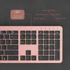 キーボードシエンダワイヤレスキーボードマウスコンボ充電式フルサイズ超薄い静かなコードレスキーボードマウスブラックアンドローズゴールドJ240117