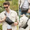 CONTACT'S Genuine Leather Men Waist Pack Casual Male Fanny Pack Waist Bag Banana Pouch Cell Phone Travel Crossbody Chest Bags 240117