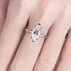 حلقات الكتلة anujewel 3ct d color marquise cut moissanite خطبة الزواج 925 الفضة الاسترليني للنساء الهدايا المجوهرات بالجملة